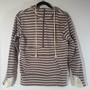 Vanilla Bay Mauve and Cream Striped 1/2 Zip Hoodie